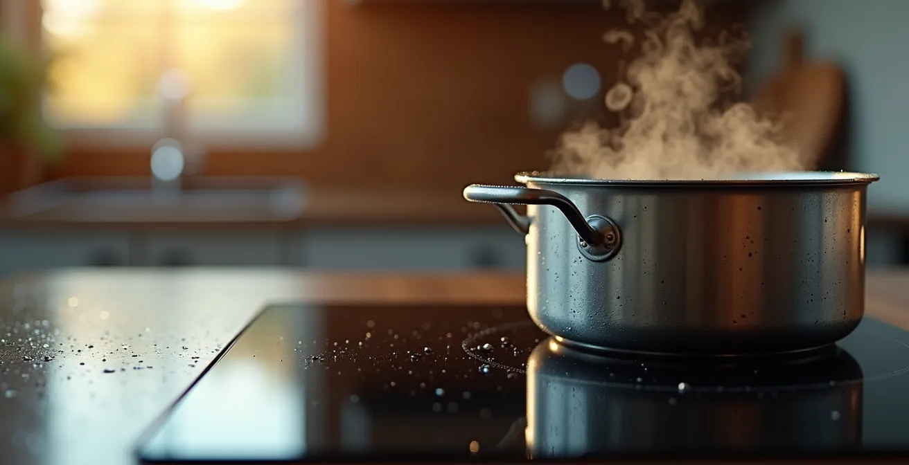 Plaque de cuisson à induction moderne dans cuisine écoénergétique