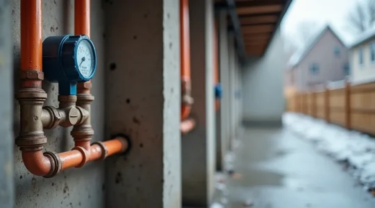 Réseau de plomberie résidentiel moderne avec tuyaux et raccords