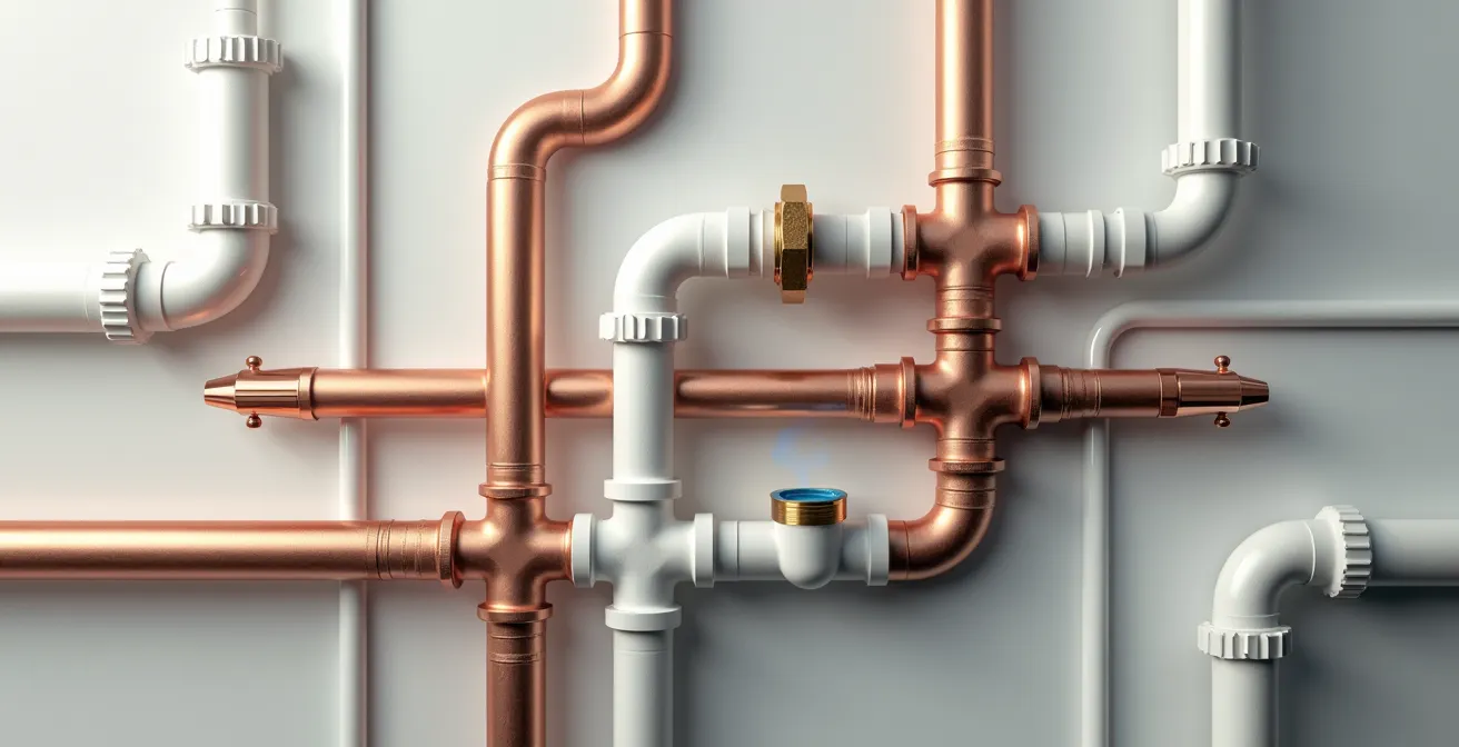 Schéma visuel du parcours de l'eau dans une maison québécoise typique